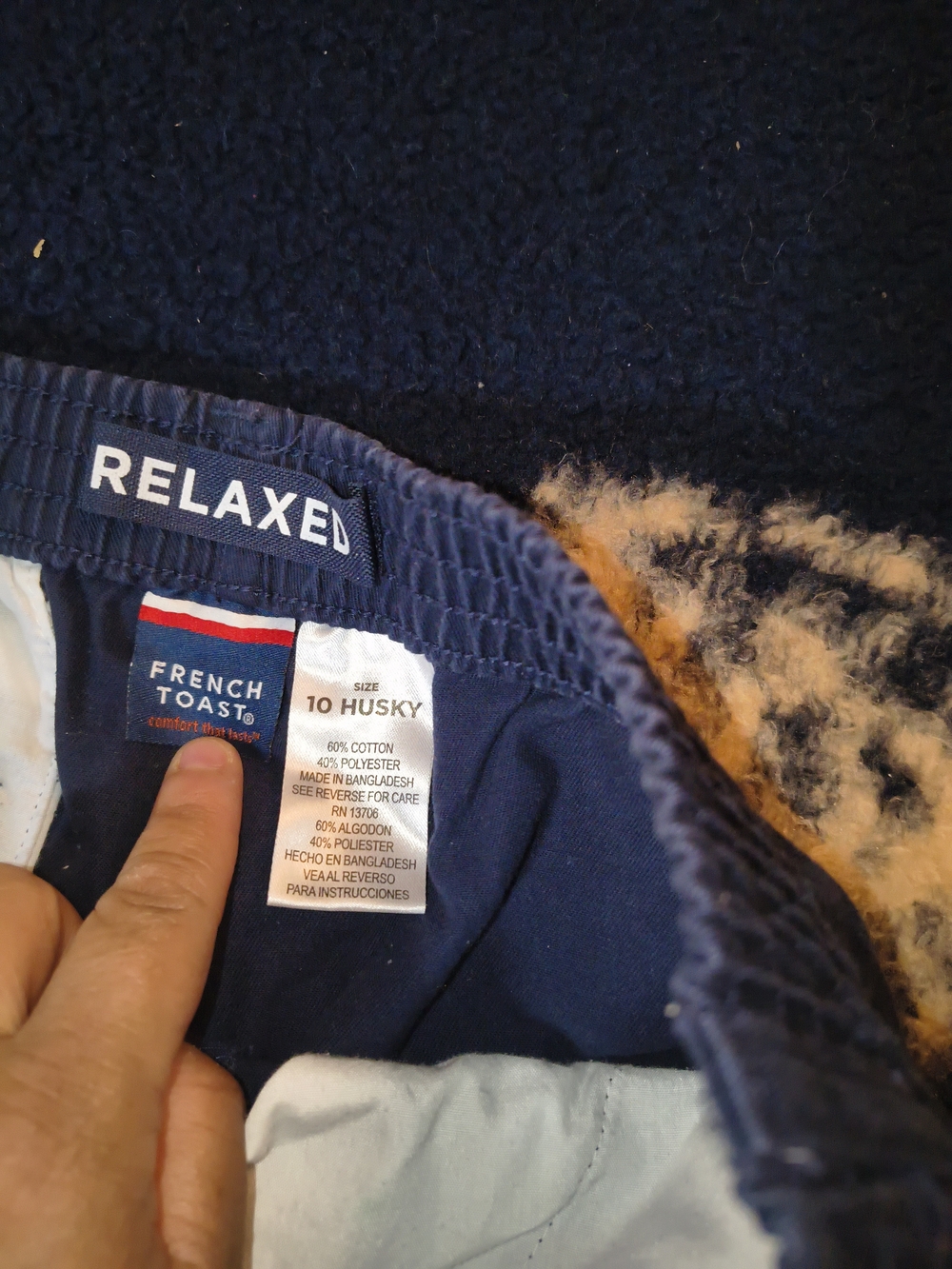 French Toast Navy Elastic Waist Husky School Pants